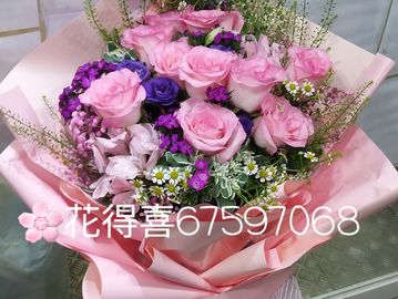 玫瑰花束,粉紅玫瑰