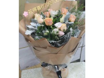 深淺香檳色玫瑰,香檳玫瑰,花束