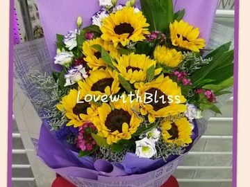 向日葵,石竹花,星花,桔梗