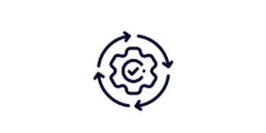 Cog with arrows going round it in a circle icon a result of enhancing communication