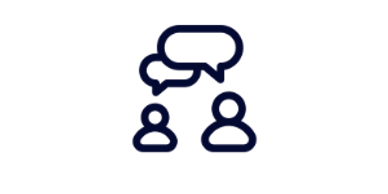 Two people talking with speech bubble icon a result of enhancing communication