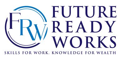 Logo of Future Ready Works with a tagline about skills and knowledge.