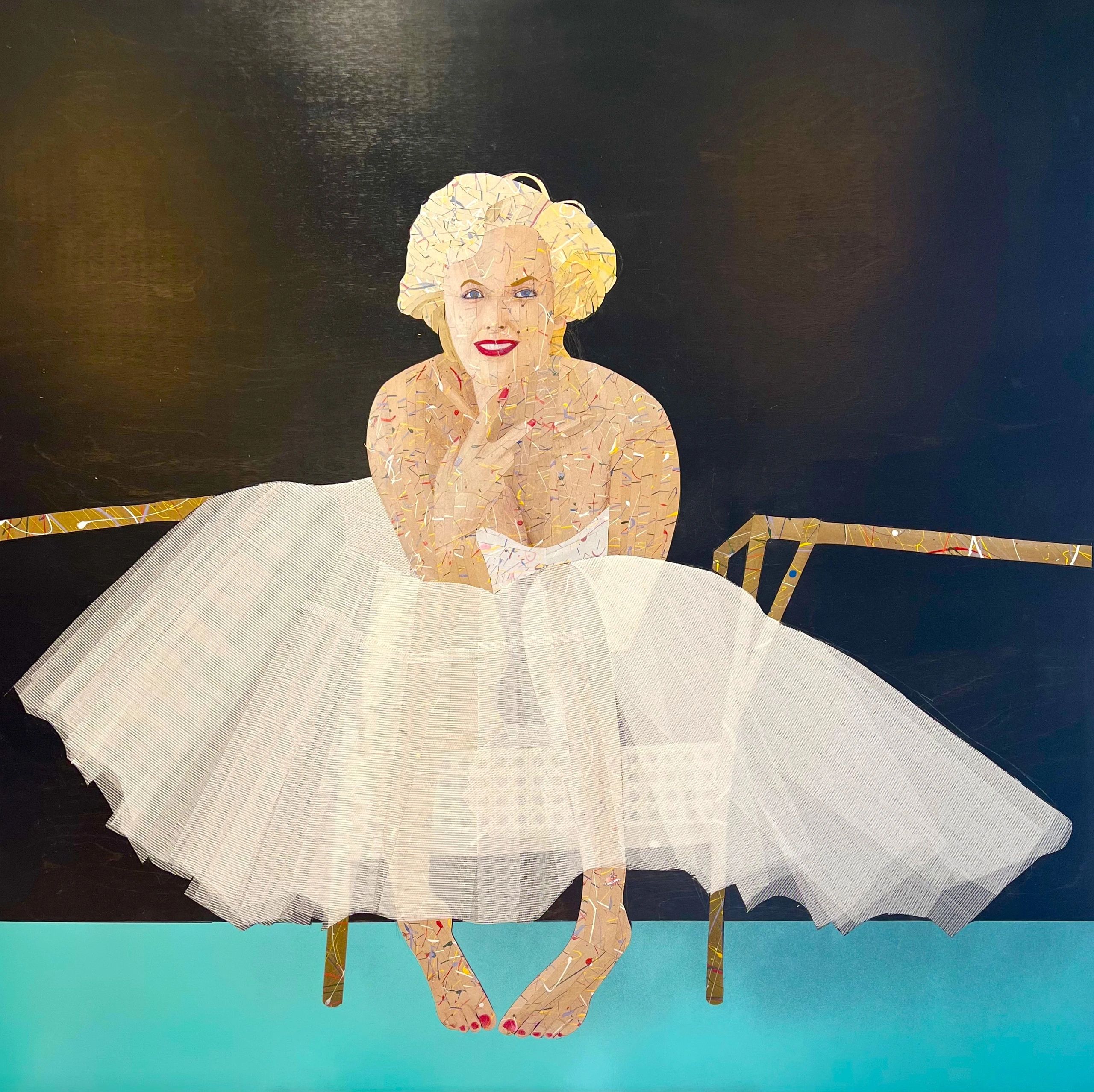 Ballerina Marilyn
48" x 48" painted masking tape on wood panel - epoxy resin