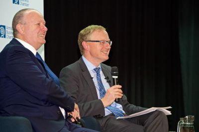 Ray Griffin (left) and Dr Philip Lowe (right) who was the Reserve Bank of Australia Governor in 2019