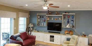 Living room lighting, dimmers, ceiling fan, recessed lights, recessed lighting, can lights, lights
