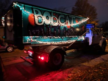 Roll Off truck decorated for the Bellefontaine Christmas Parade.