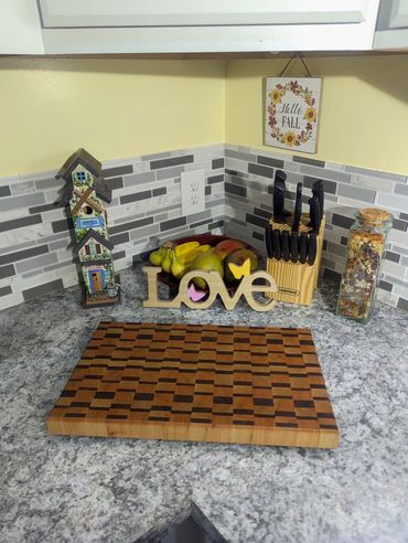 Image of cutting board in a kitchen