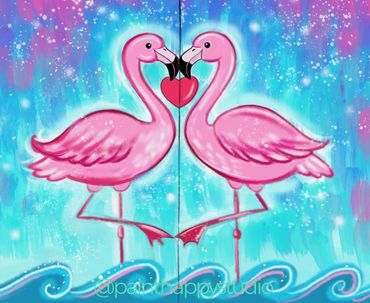 Paint Happy Art Flamingos Fun Acrylic Paint Date Night Linwood NJ