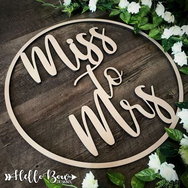 Bridal shower sign hens night sign Miss to Mrs