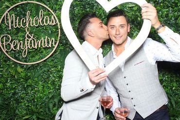 photo booth backdrop wall personalised name hoop custom laser cut event party sign