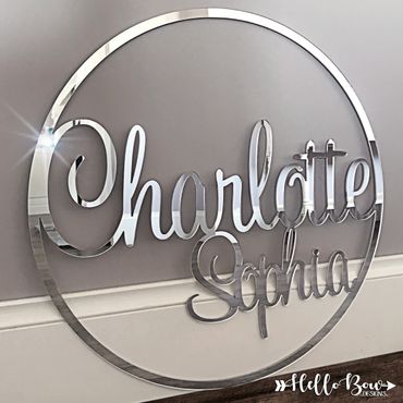 Gold mirror name sign party sign bedroom decor name signage