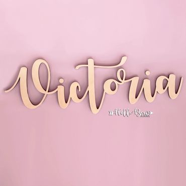 personalised laser cut MDF wooden letters name large script wall sign bedroom art Macarthur NSW