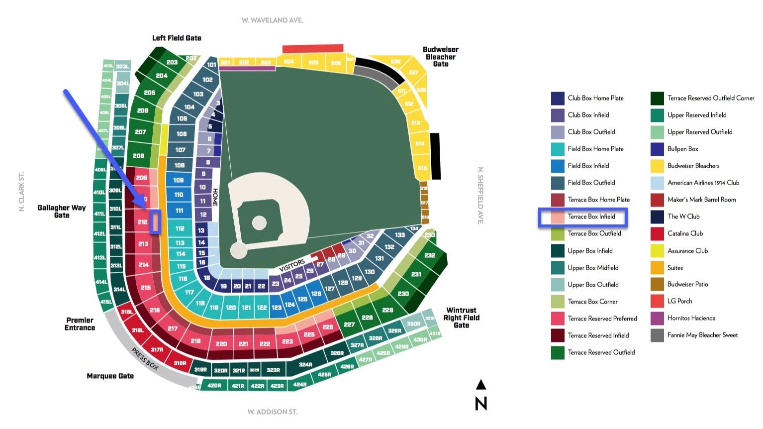 Wrigley Field Seating Chart from Cubs.