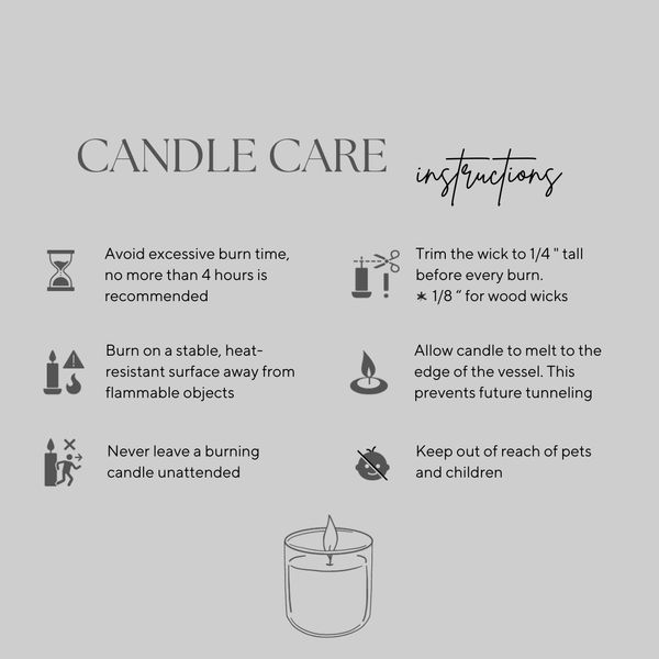Essential oil candle care instructions