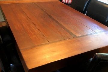 Reclaimed wood used to build kitchen table