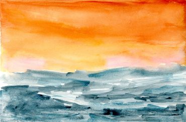 Watercolor seascape. 6"x8".