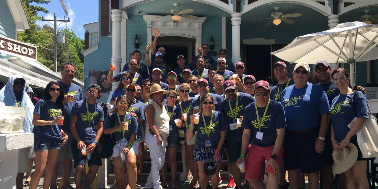 group on pub crawl in key west