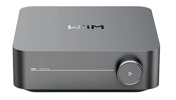 Wiim Amp sleek black audio amplifier.