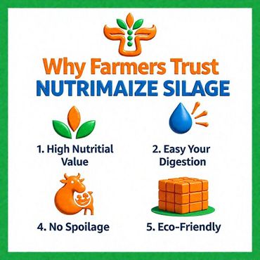 Farmers trust Nutrimaize Silage for high nutrition, easy digestion, no spoilage, and eco-friendliness.