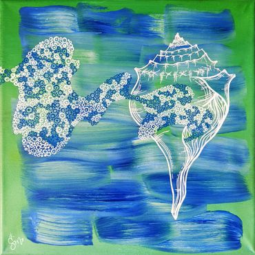 Myrtle Shell - Acrylic on Canvas 12" x 12"