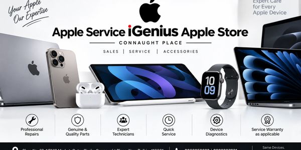 Apple Service iGenius Apple Store with Apple devices display.