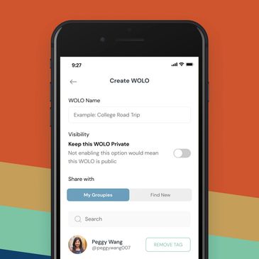 A mockup of WOLO: We only live once, a new distraction free social media and photo sharing app