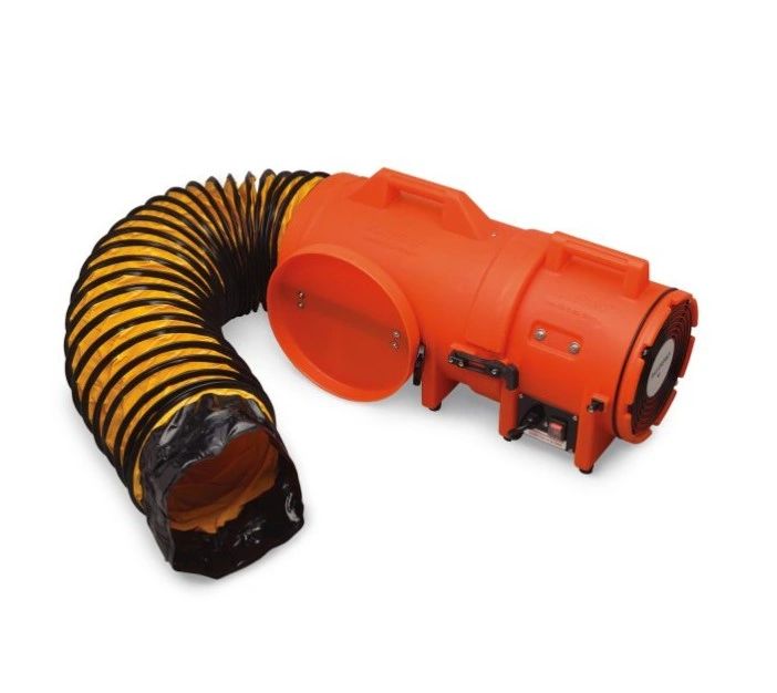 Confined Space fan, Blower, 25 feet ducting. 8in axial fan