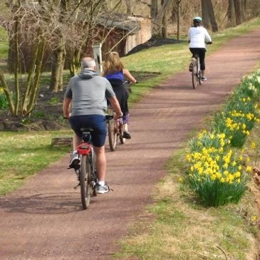 Walking or biking on the towpath is one of many fun activities at the New Hope writing retreat