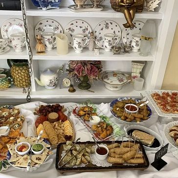 A writers retreat fav! Hors d'oeuvres & wine hr at the New Hope writing retreat.