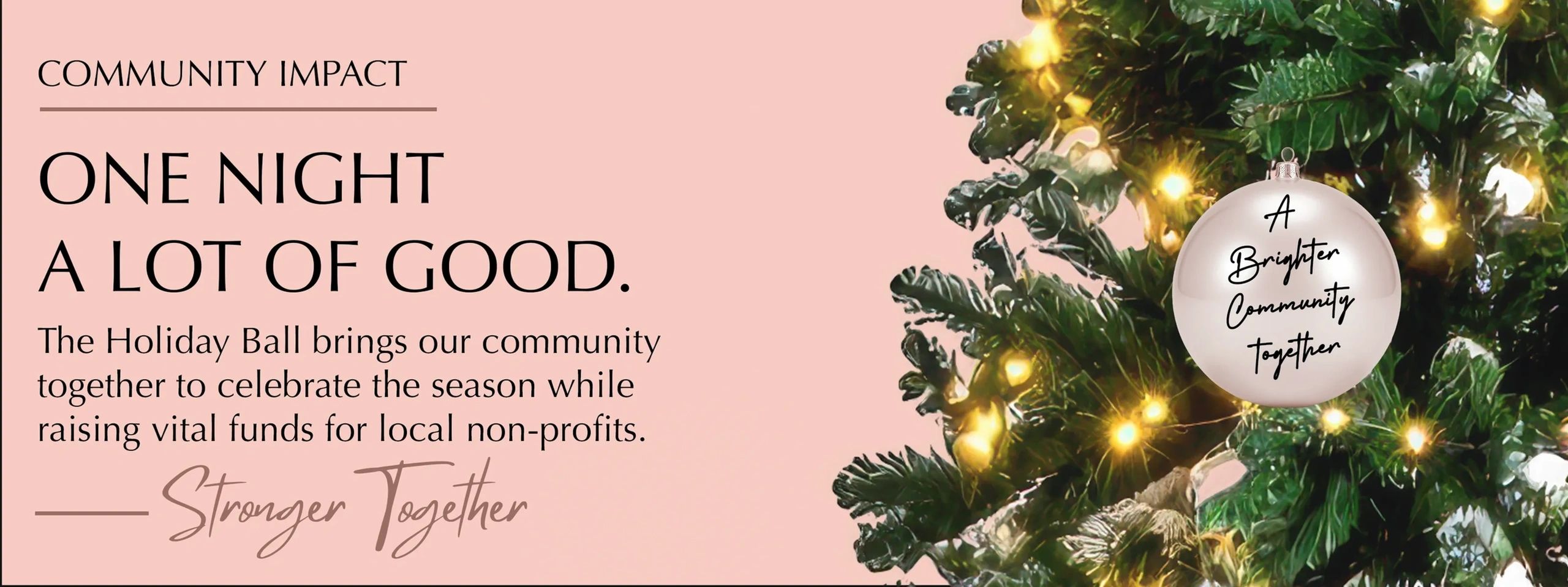 Holiday Ball raises funds for local non-profits with community celebration.
