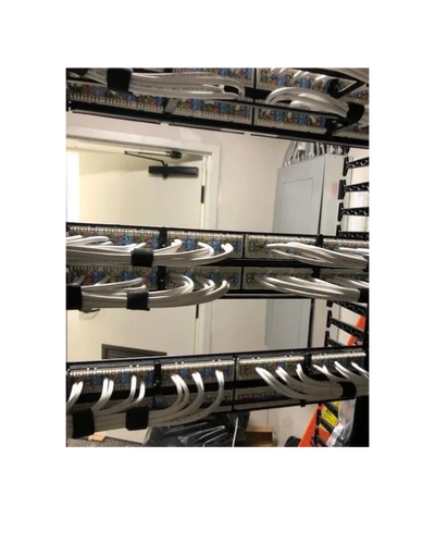 Network cable rack installed by Unlimited Connect Installations