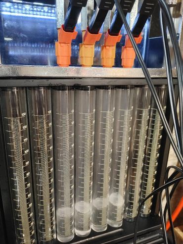 Set of four gas injectors during flow testing