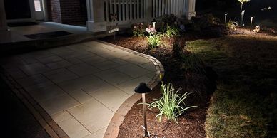 lighted path, curb appeal, front entrance