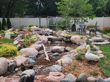 Without a pond, there's less cleaning required and no need to manage algae growth or water quality.