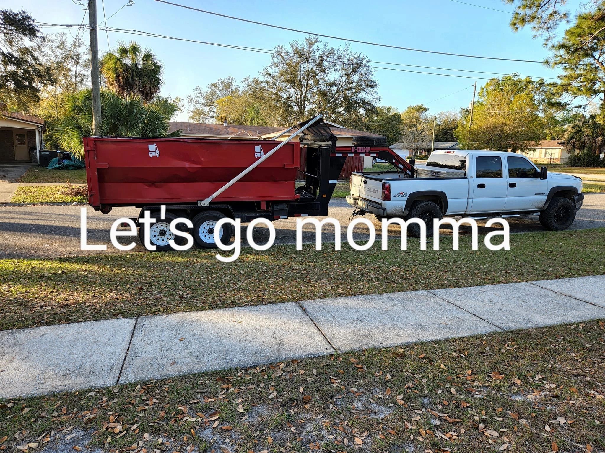picture of truck and 12 yad dumpster