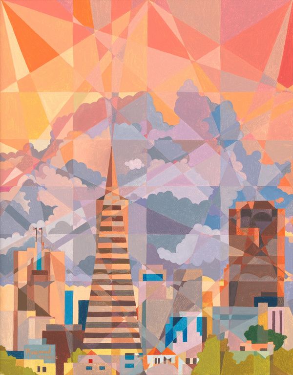 The Transamerica Pyramid, San Francisco, California. Oil on Canvas by Raymundo Valdez.