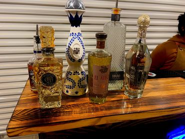 Variety of tequila for potential client to purchase