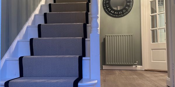 Bespoke stair runner carpet expertly fitted in The Romney Marsh