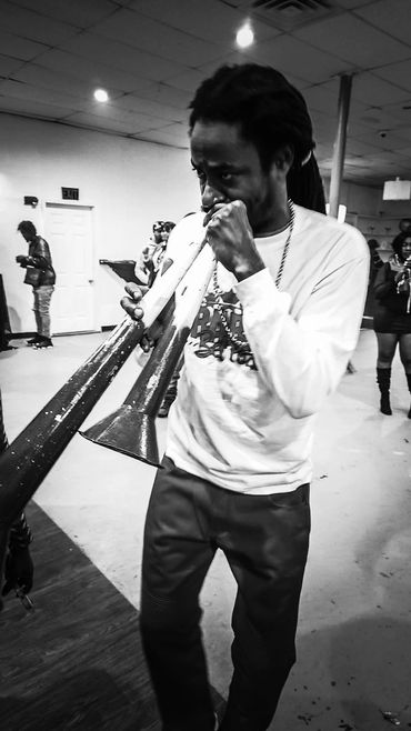 Peterson Loussaint musician of Rara Bel Poze performing with band