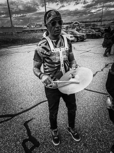 Rodney Eyma musician of Rara Bel Poze performing with band