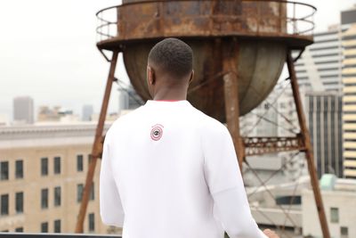 Back of hynopticminds the Casual RedEyeLogo Jacket