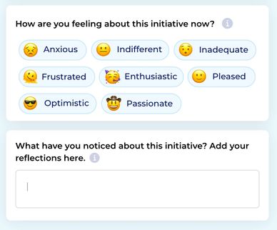 Reflection emojis to choose from when making a reflection