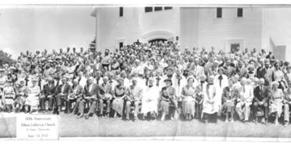 Large group photo of African American church members from 1941.