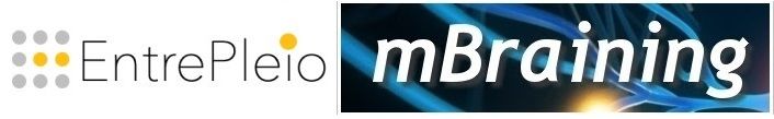 Two logos side by side: EntrePleio and mBraining.