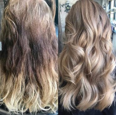 Corrective color on previous root melt