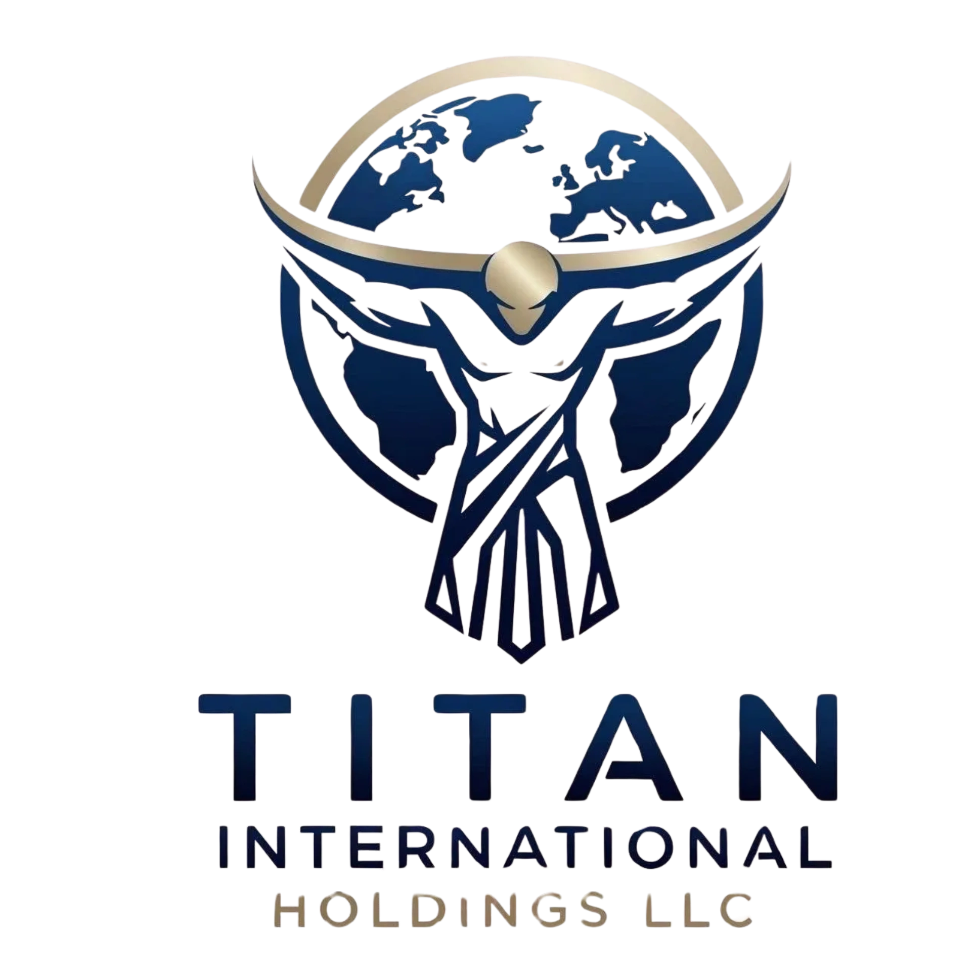 Logo of Titan International Holdings LLC with globe and abstract human figure.