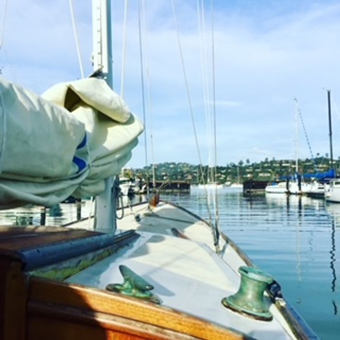 Terry's wooden sailboat - a 30ft W. Starling Burgess Yankee One Design based in Sausalito.