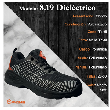 Casco dieléctrico 8.19 con casco de poliamida BUNKER - VM Industrial