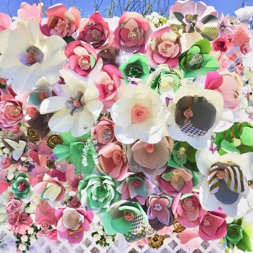 Paper flower wedding photo backdrop