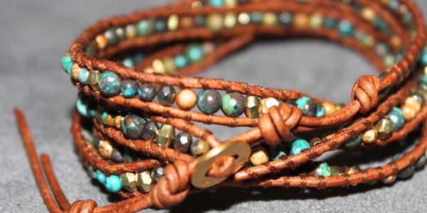leather wrap beaded bracelets